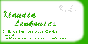 klaudia lenkovics business card